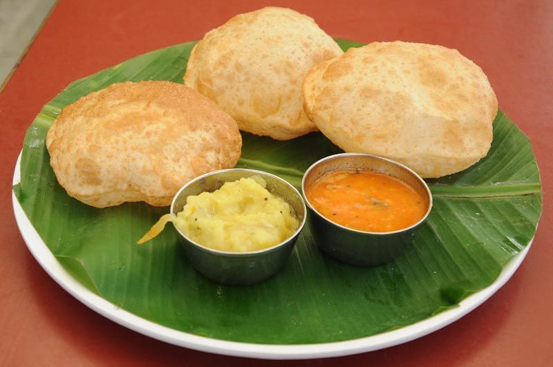 Poori and potato curry